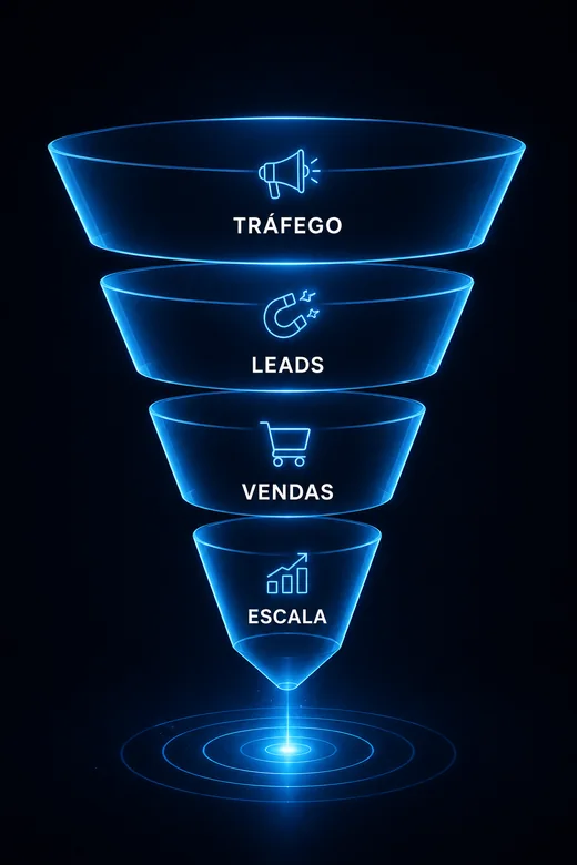 Funil de marketing: tráfego, leads, vendas e escala